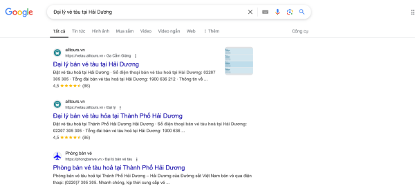 Hành khách nên lựa chọn các đại lý uy tín hiển thị lên đầu trang