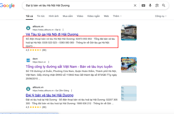 Đại lý bán vé tàu Hà Nội Hải Dương
