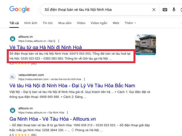 Bạn tìm đại lý uy tín bán vé Hà Nội Ninh Hoà bằng cách gõ từ khoá tìm kiếm trên Google