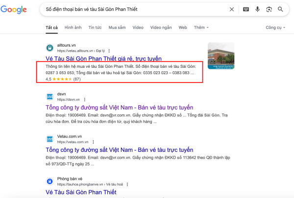Số điện thoại bán vé tàu Sài Gòn Phan Thiết