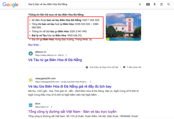 Đại lý bán vé tàu Biên Hòa Đà Nẵng