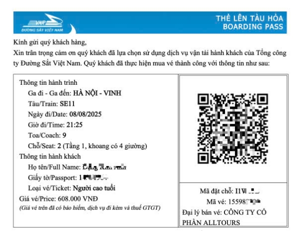 Hành khách sử dụng vé điện tử không cần in vé giấy